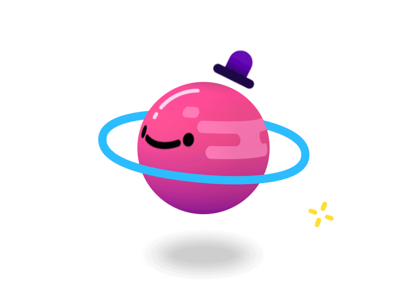 Happy Planet - 07/02/2017 at 08:35 AM ae animation mg pink planet star