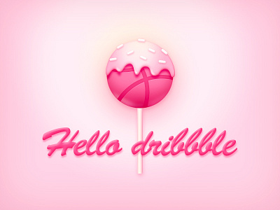 hello dribbble lolipop cake pink