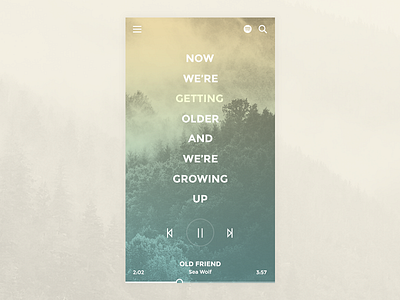 Music App Concept app audio background image interface lyric music player ui