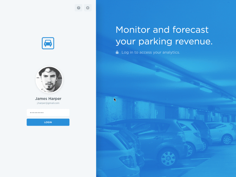 Parking Analytics analytics animation dashboard data form graph grid interface metrics navigation product visualization