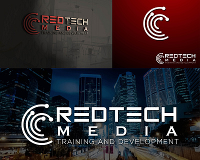RedTech Media Logo brand branding design illustration logo
