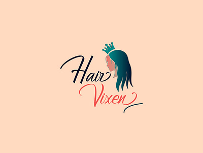 Hair Vixen brand branding design flat icon illustration logo logo design minimal typography