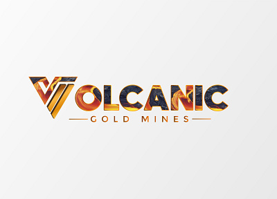 Volcanic Gold Mines Logo brand branding design flat logo logo design minimal typography