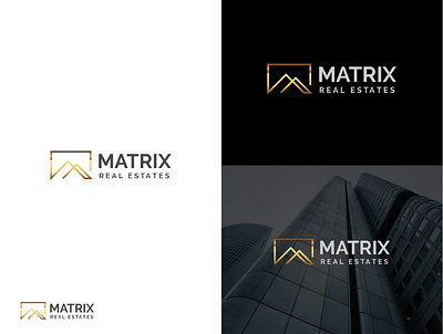 MATRIX Real Estate brand branding design flat logo logo design logo logo design minimal
