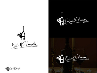 Endhardt Vineyards brand branding design flat logo logo design logo logo design minimal