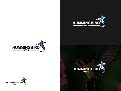 Hummingbird Kids Logo brand branding design flat logo logo design minimal