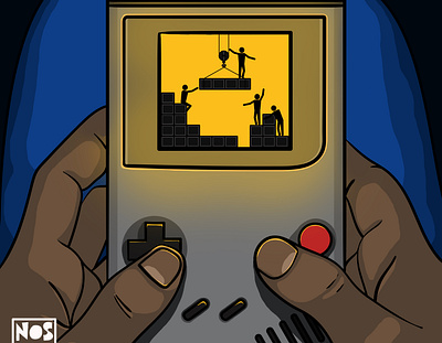 Game Building art digitalart gameboy ilustração nostalgic