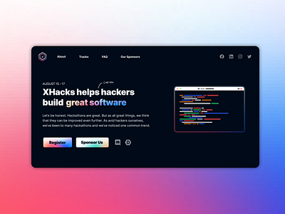 Hackathon Landing Page dark figma gradient landing landingpage ui web design