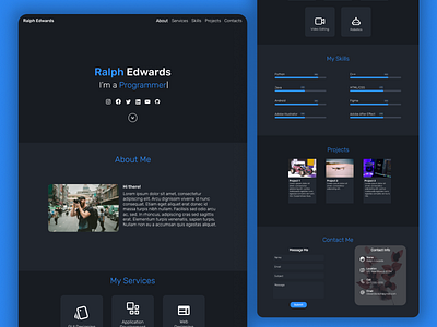 Personal Portfolio Website Design | Dark