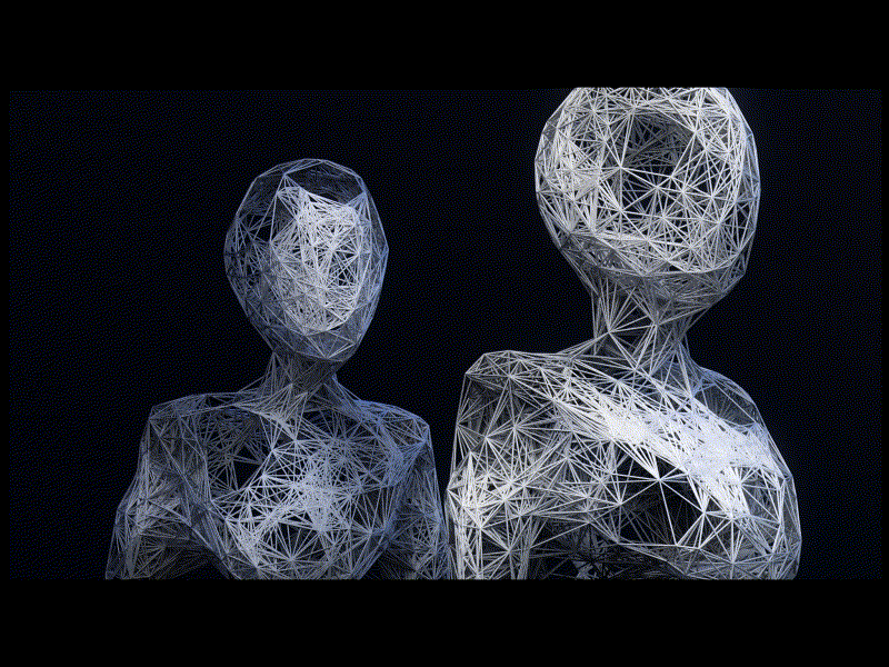 Alone with everybody abstract animation art generate motion graphics
