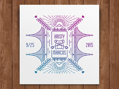 Save the Date identity illustration lines postcard save the date wedding