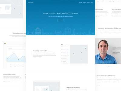 Landing page app blue clean grid landingpage layout redesign ui ux web design