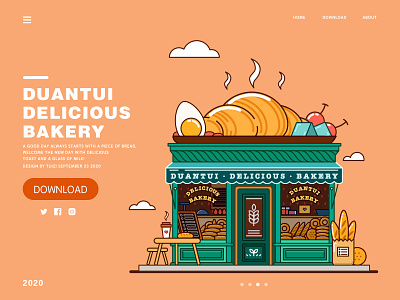 Delicious Bakery design flat illustration