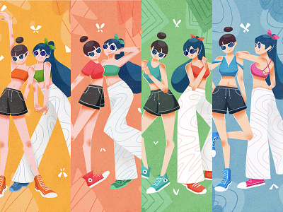 GIRLS design flat illustration