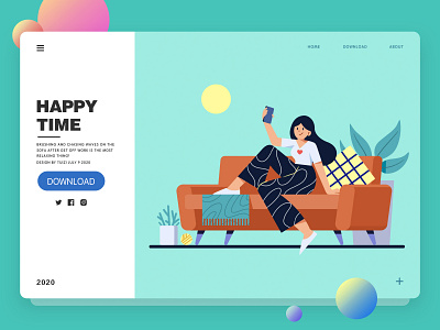 HAPPY TIME design flat illustration