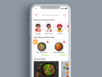 food home delivery app design home screen ui