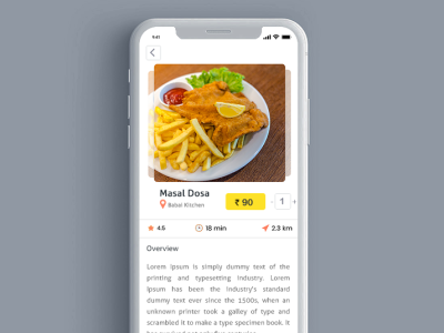 food app app design food app product details ui