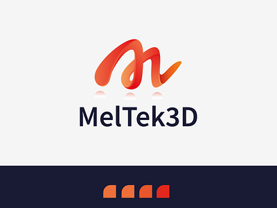 M 3D modern letter logo