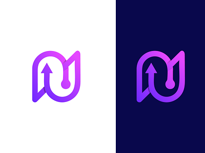 Colorful modern minimalist N letter logo dribbble