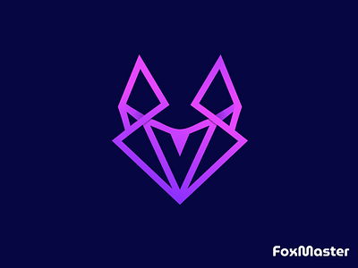 Fox modern minimalist animals colorful logo design