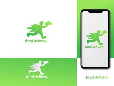 colourful green food delivery logo