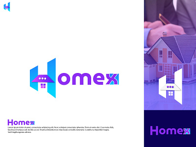 H home real estate  colorful logo design