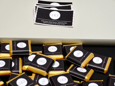 LUCE CHOCOLATE black brand branding business card chic chocolate gold luxurious luxury white