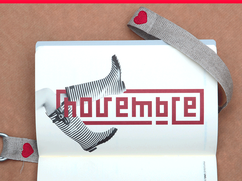 Agenda with Love agenda animation book booklet boots gif hearts love novembre print project