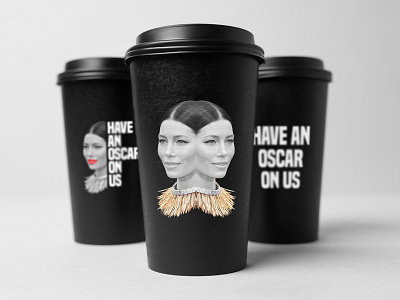 HAVE AN OSCAR ON US 2017 behance celebrity coffee cool cups fashion gold golden oscars project typography