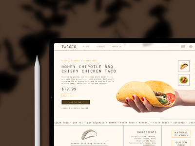 TACOCO / Web interface design of an online taco store