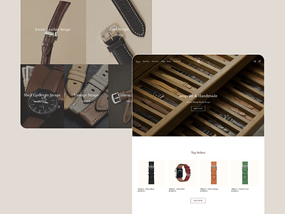 Ammo Mania / UX/UI design of a premium leather watch strap brand branding graphic design
