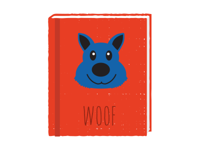 Woof book dog illustration woof