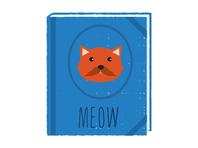 Meow book cat illustration meow