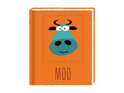 Moo book cow illustration moo