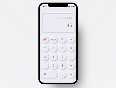 Neumorphism Calculator App adobexd app appdesign calculator app interface mobile app mobile design mobile ui neumorphism uidesign uiux ux