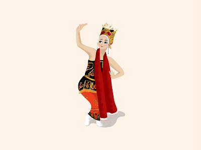 Gandrung Dance illustration