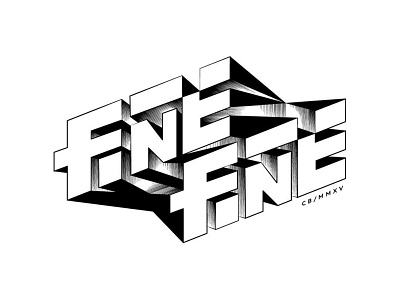 Fine Fine 3d lettering design icon illustration illustrator lettering logo perspective type typography vector