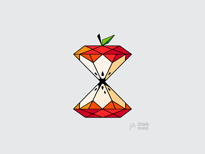 Hard Core apple art design fruit geometric graphic design icon illustrator logo shapes vector