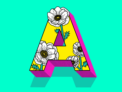 Letter A 36daysoftype floral lettering florals letter a lettering