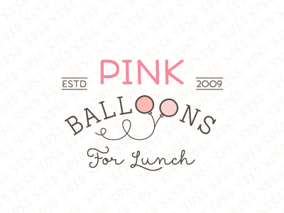 Pink Balloons logo branding color design typography pink balloons identity