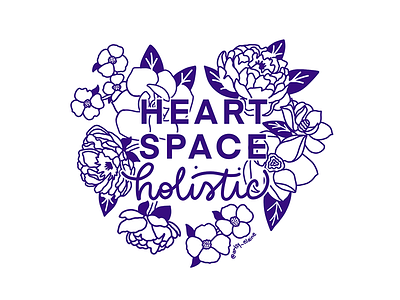 Heart Space Holistic Tshirt design digital flowers illustration lettering tshirt tshirtdesign