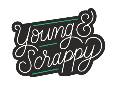 Young & Scrappy Patch Design patch design patch hand lettering script type lettering