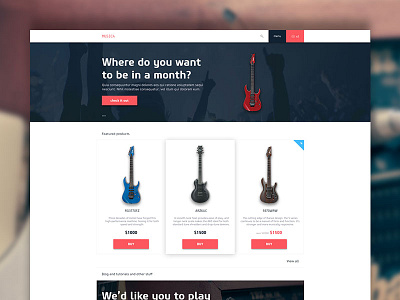 MUSICA e commerce guitar music shop web design