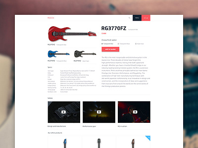 MUSICA vol.2 design e commerce guitar shop web