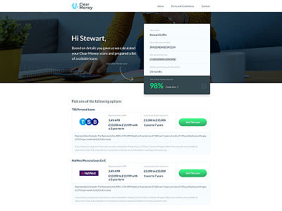 Clear Money | WIP | bits and pieces apply design loans money product web