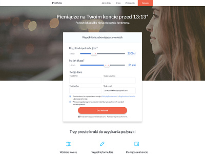 Portfello | WIP | design finance landing page loans sliders ui web