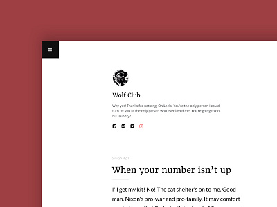 Wolf Club | WIP design profile social tumblr theme typography web