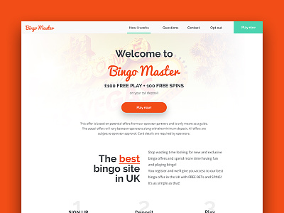 That's a bingo! bingo clean design flat minimal money uk website