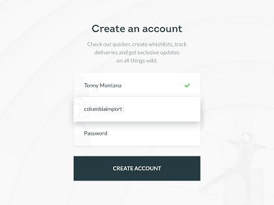 Create Account account design flat form input minimal ui web