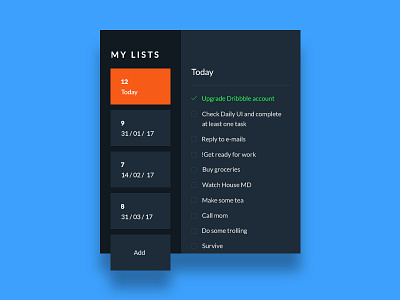 ToDo List 042 app design flat interface list ui ui042 ux web